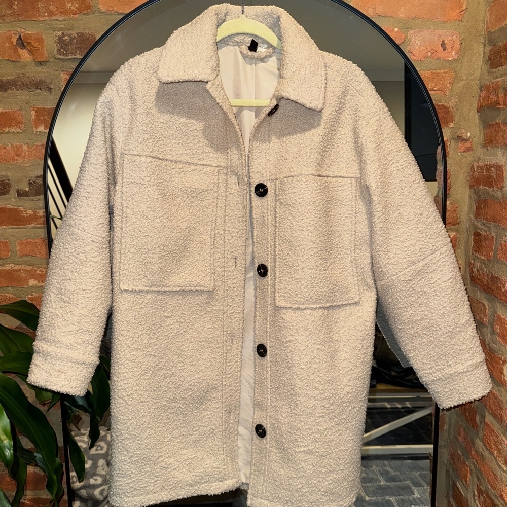 Divided Cream Teddy Jacket